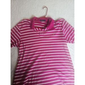 Polo By Ralph Lauren Polo Shirt Men's Short Sleeve Pink Striped 2XLT Flesh Pony